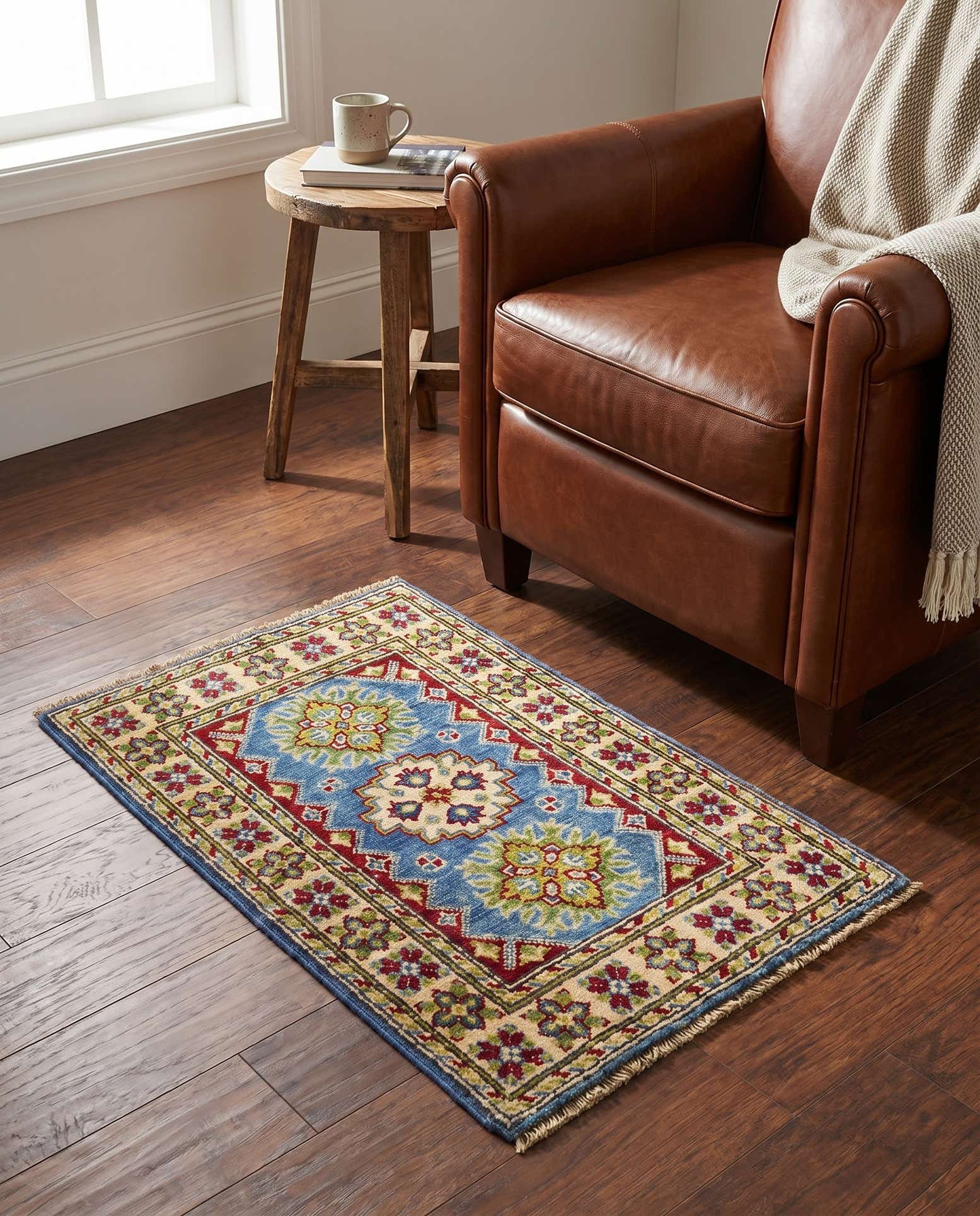 1' 11 x 3' 4 Hand Knotted Kazak Rug