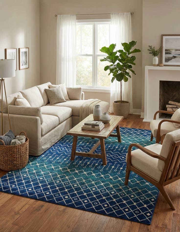 Detail image of 10' x 13' Moroccan Trellis Rug