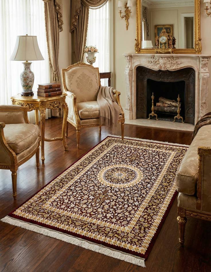 Detail image of 3' 3 x 5' 1 Ghom Silk Rug