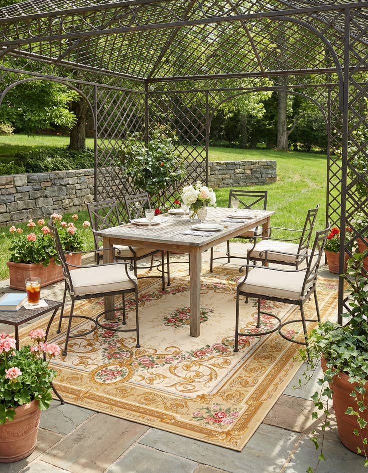 Detail image of 6' x 9' Washable Traditional Indoor / Outdoor Rug