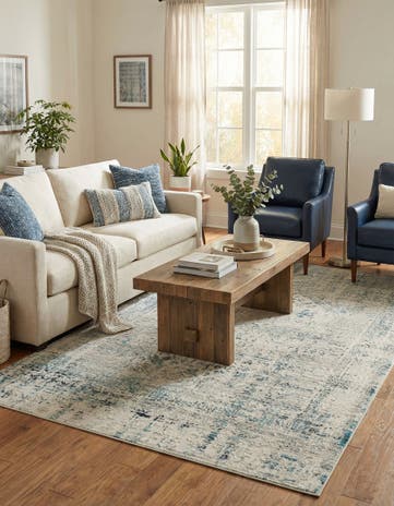 Ivory and Blue Finsbury Rug