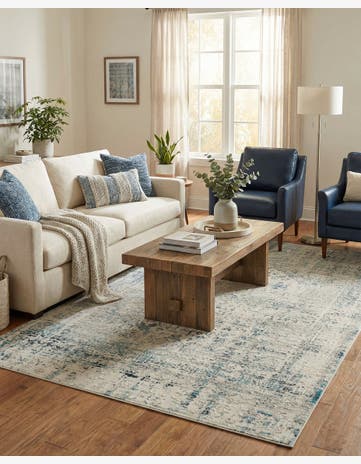 Ivory and Blue Finsbury Rug