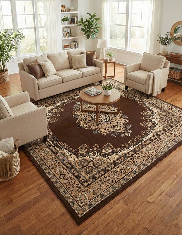 Detail image of 10' x 10' Mashad Design Square Rug