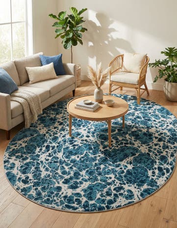 Blue Oasis Oval Rug