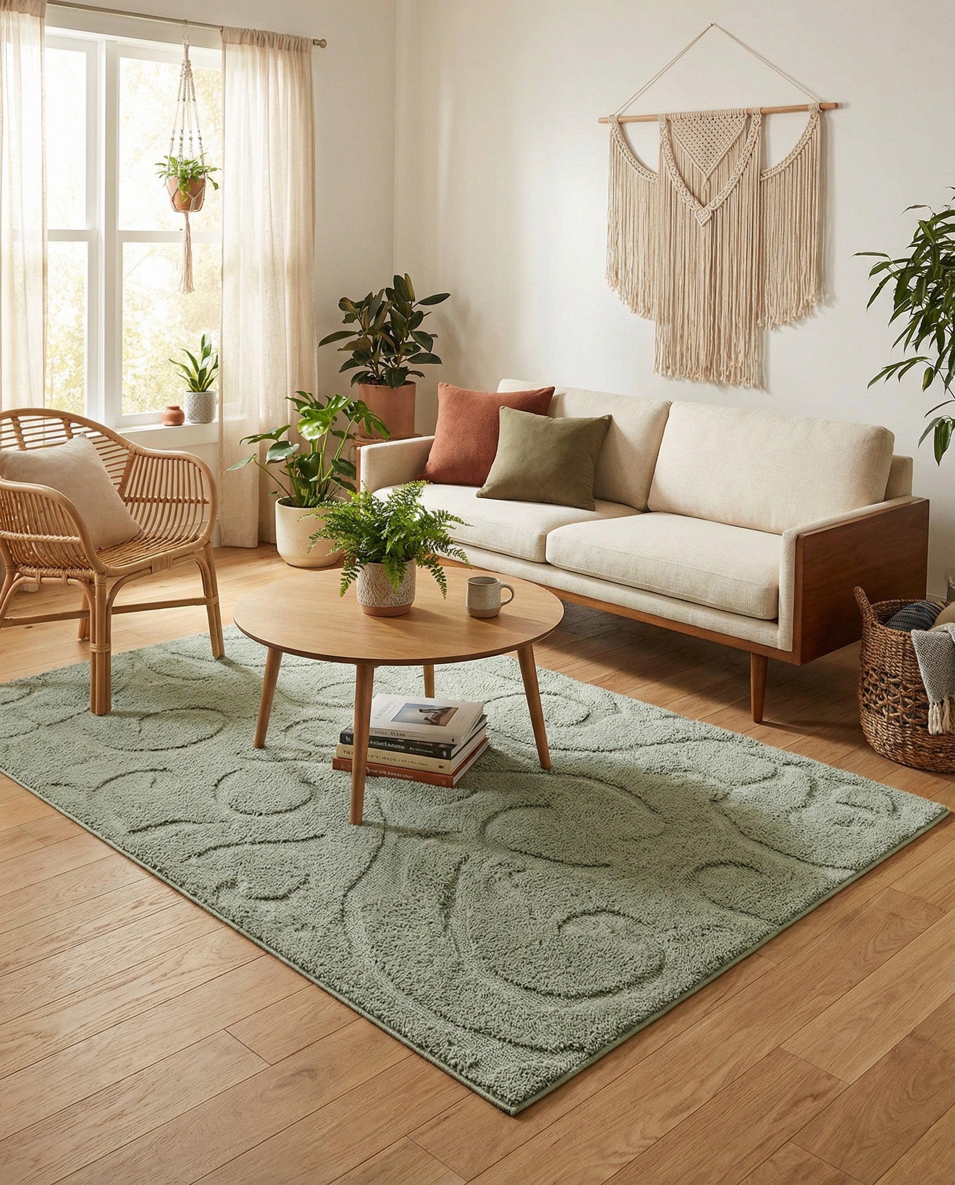 5' x 8' Floral Shag Rug