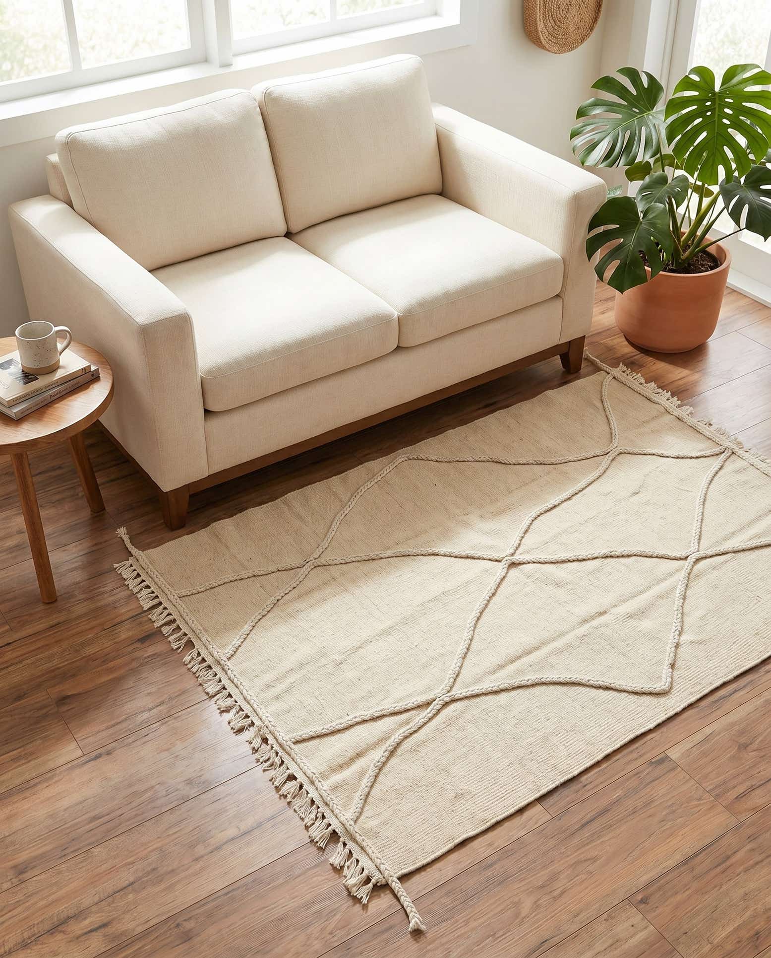 100cm x 155cm Handgeknüpft Marokkanisch Wolle Teppich