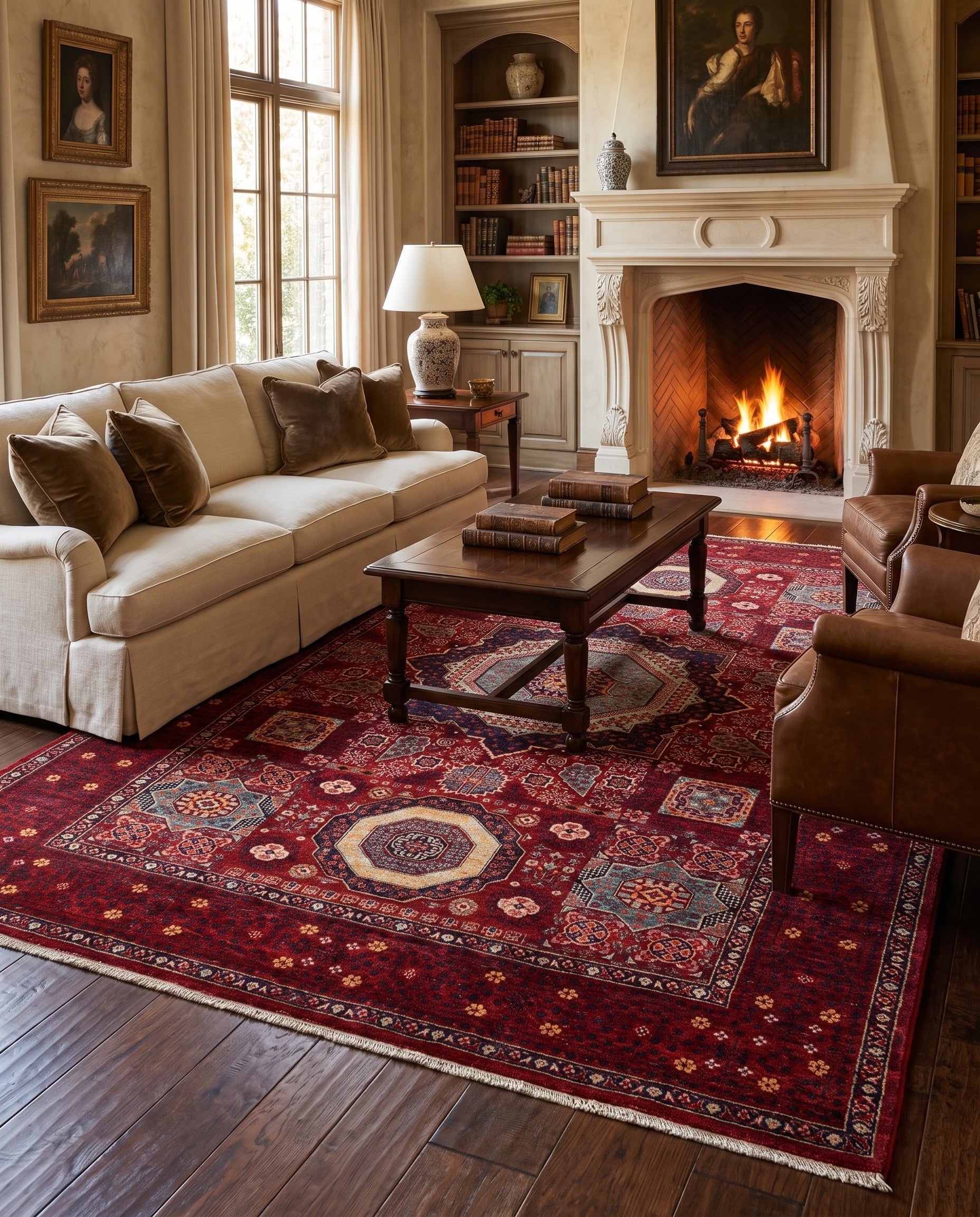 6' 2 x 8' 10 Hand Knotted Mamluk Ziegler Rug
