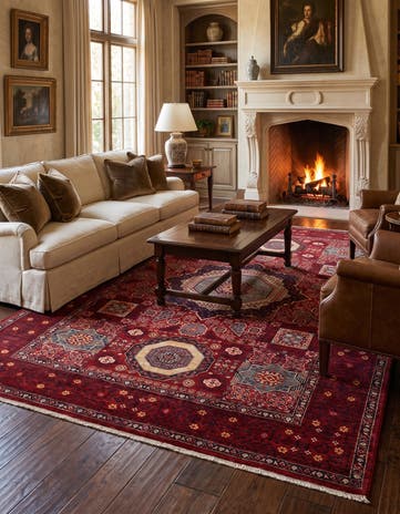 6' 2 x 8' 10 Hand Knotted Mamluk Ziegler Rug