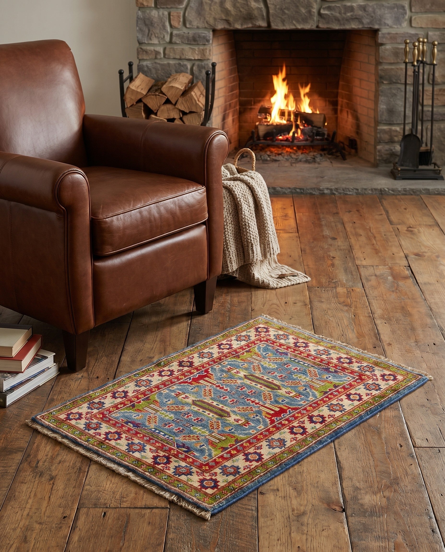 2' x 3' Hand Knotted Kazak Rug