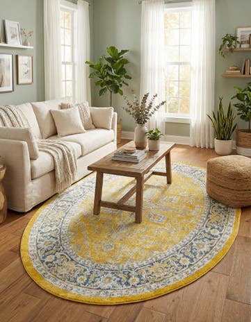 Yellow Havana Oval Rug