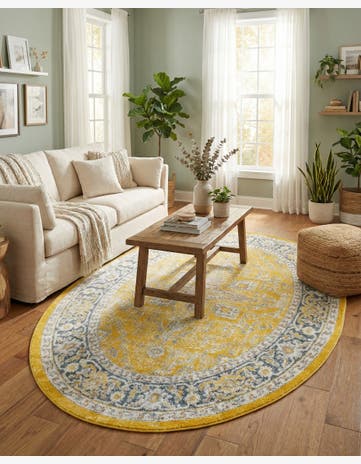 Yellow Havana Oval Rug