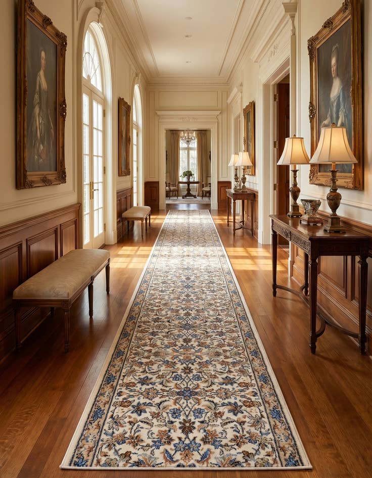 Detail image of 2' 7 x 100' Kashan Design Runner Rug