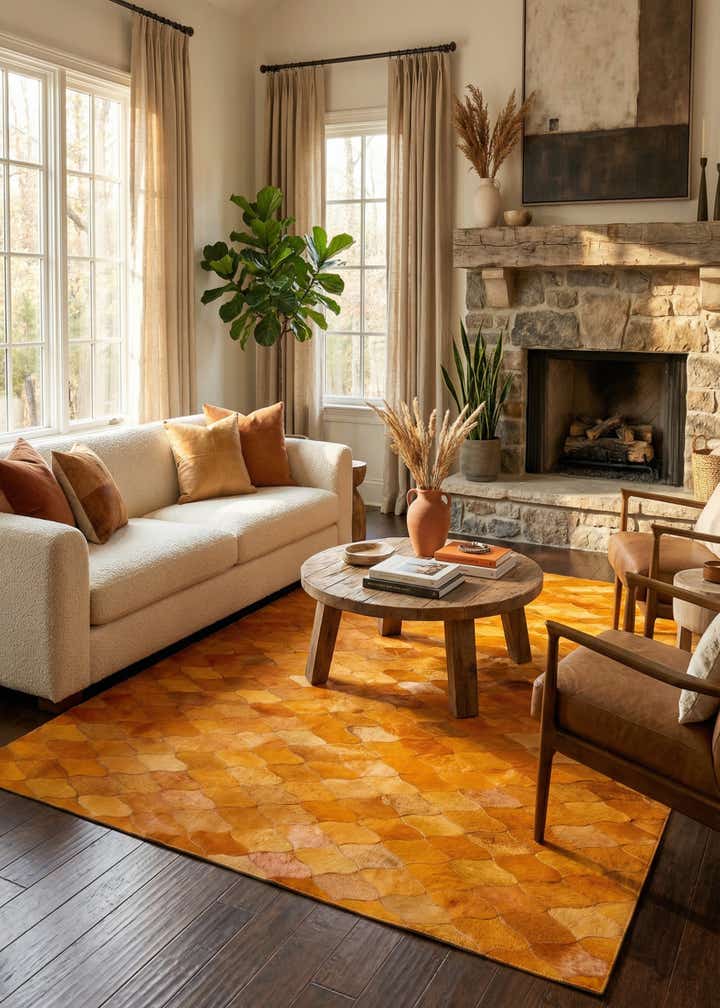 5' 1 x 8' Cowhide Stocks Rug