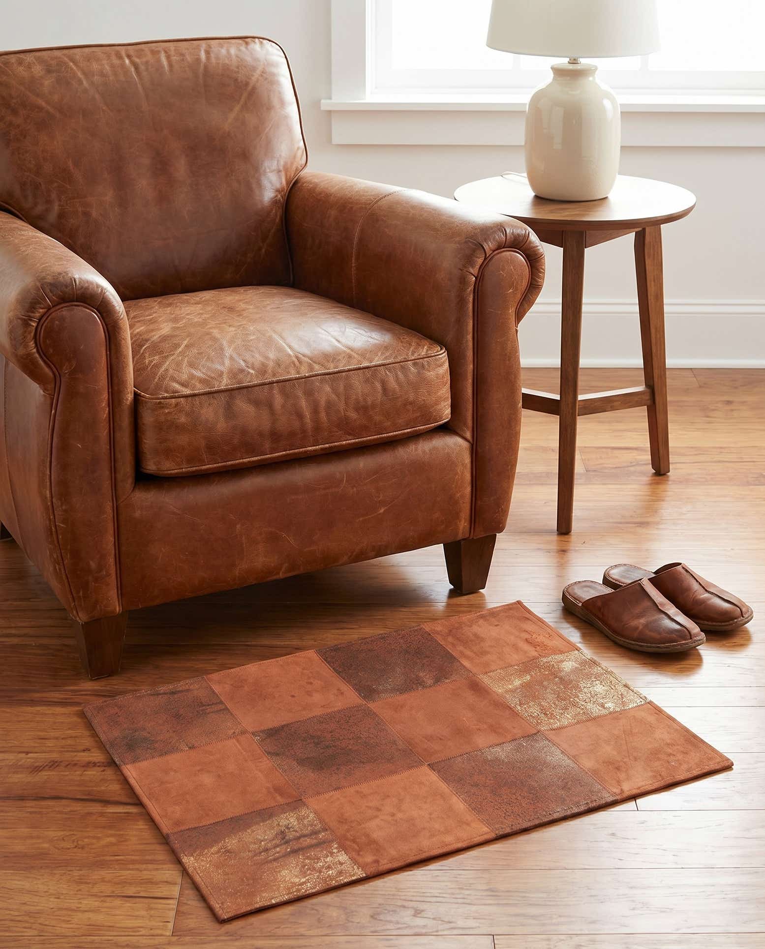 2' 1 x 3' 1 Cowhide Leather Rug
