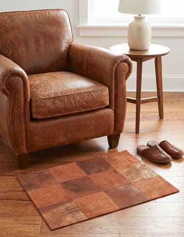 2' 1 x 3' 1 Cowhide Leather Rug
