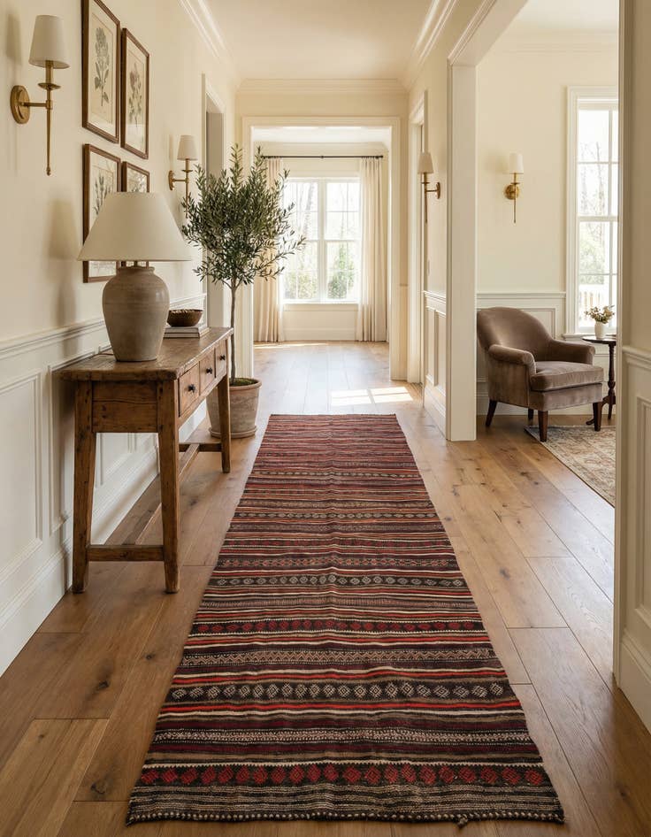 Detail image of 5' 9 x 12' 1 Hand Woven Kilim Fars Wool Runner Rug