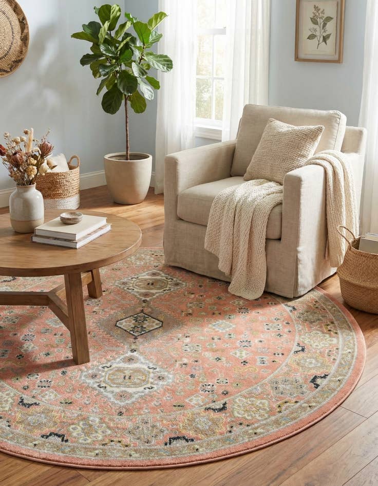 Detail image of 5' 3 x 5' 3 Kamala Washable Round Rug