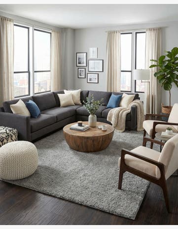 Light Gray Studio Solid Shag Rug