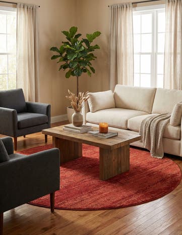 Terracotta Angelica Round Rug