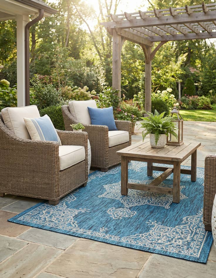 Detail image of 3' x 5' 3 Washable Traditional Indoor / Outdoor Rug