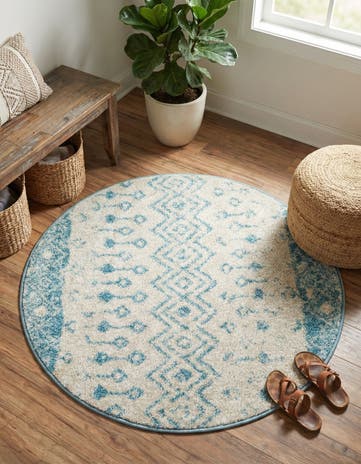 3' x 3' Moroccan Trellis Round Rug
