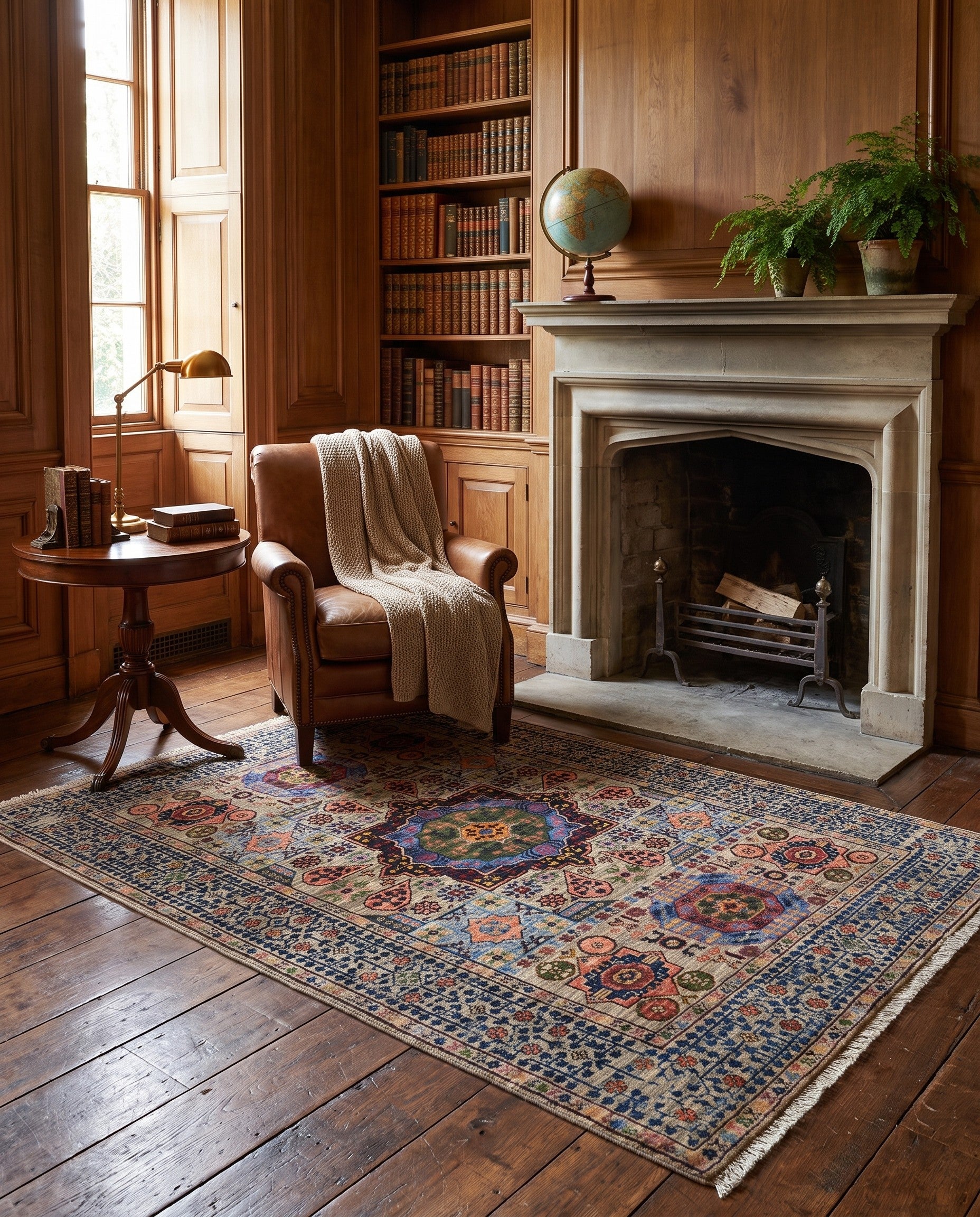 3' 6 x 4' 10 Hand Knotted Mamluk Ziegler Rug