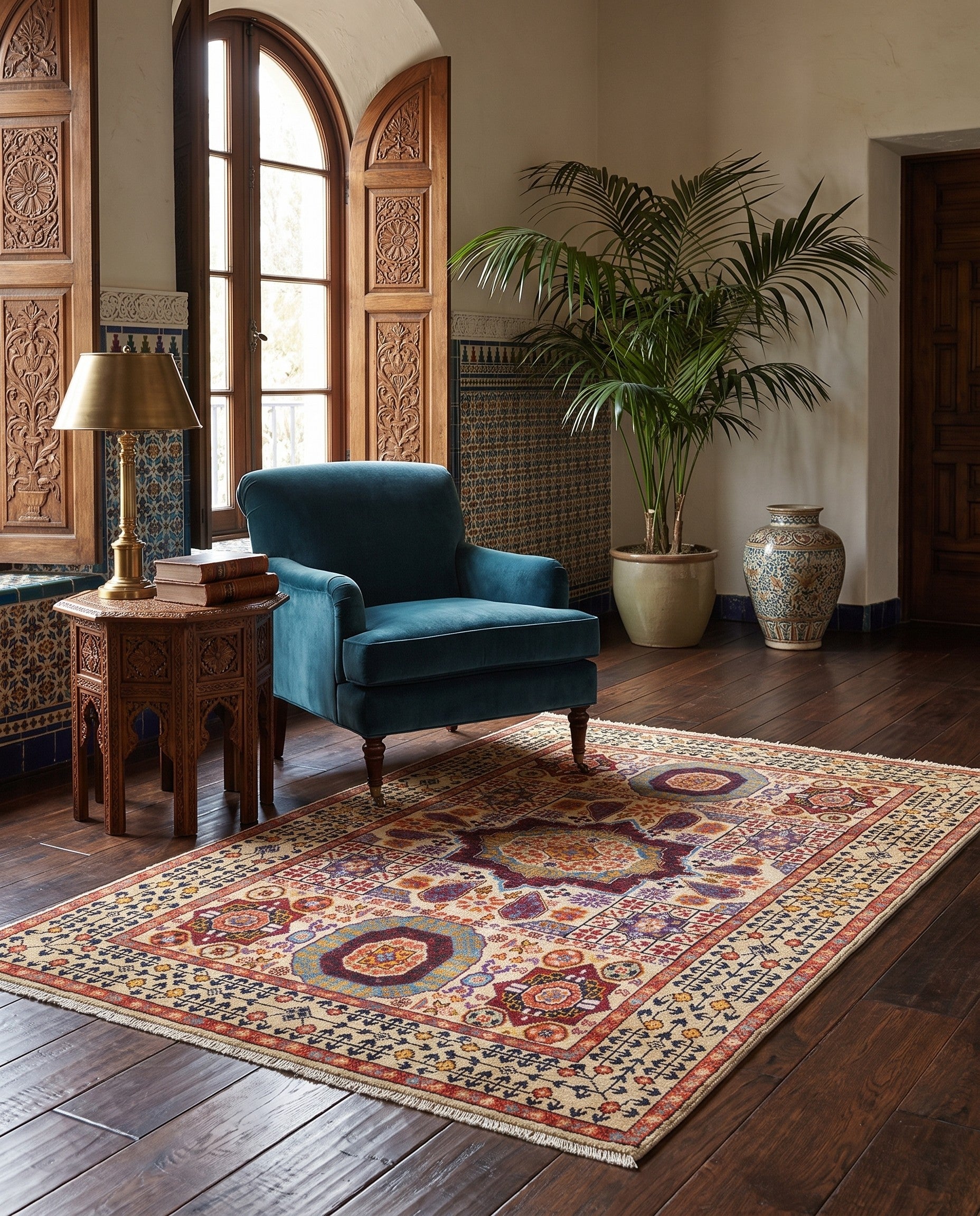 3' 5 x 5' 2 Hand Knotted Mamluk Ziegler Rug