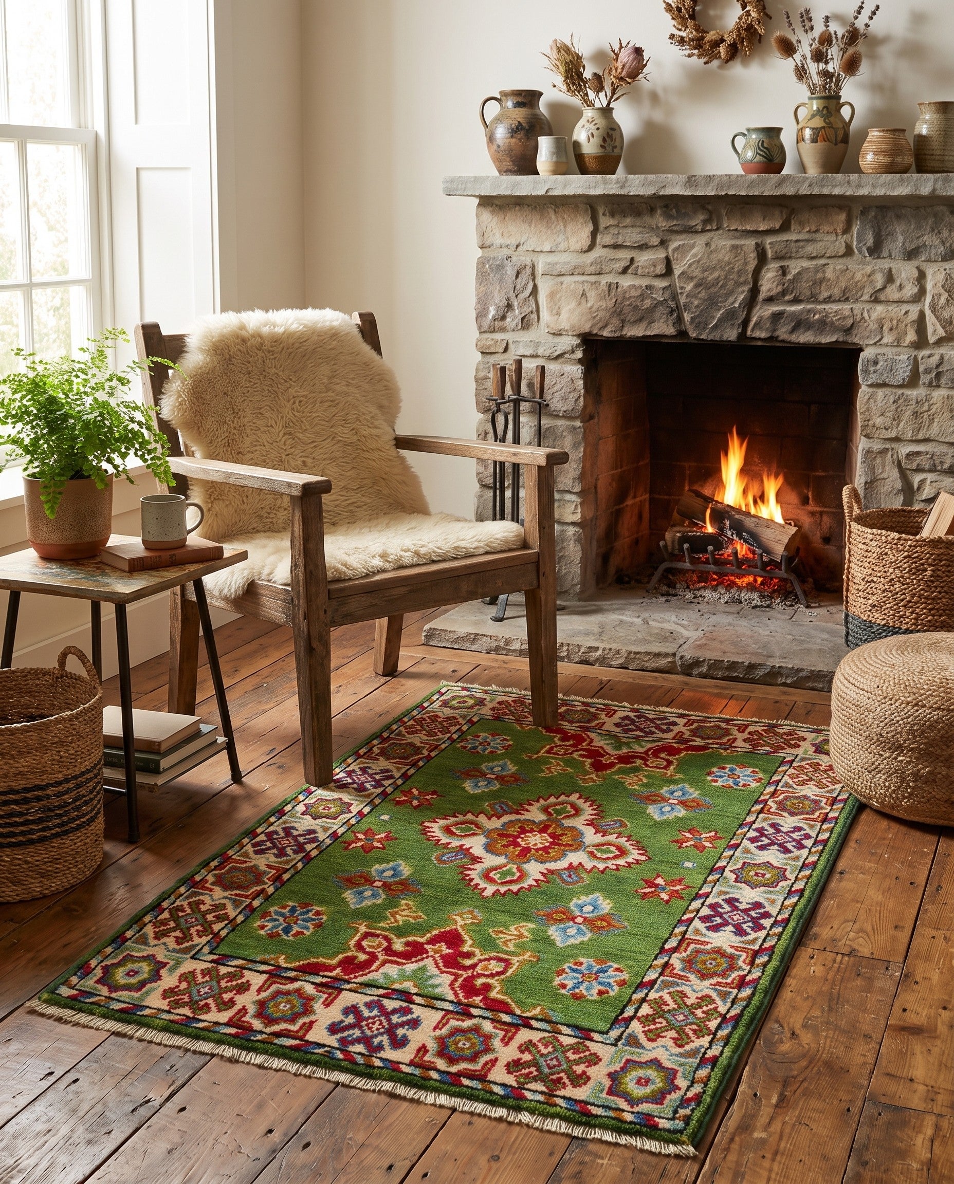 2' 1 x 3' 4 Hand Knotted Kazak Rug
