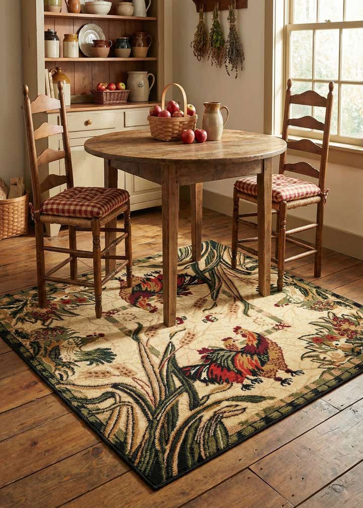 4' x 4' Country Square Rug