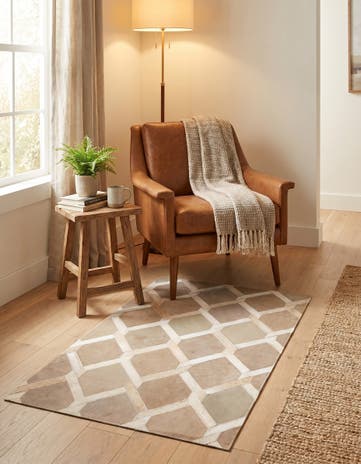 2' x 3' Cowhide Leather Rug