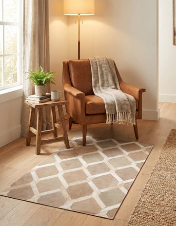 2' x 3' Cowhide Leather Rug