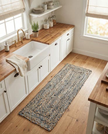  2' 2 x 6' 1  Hand Braided Chindi Runner Rug