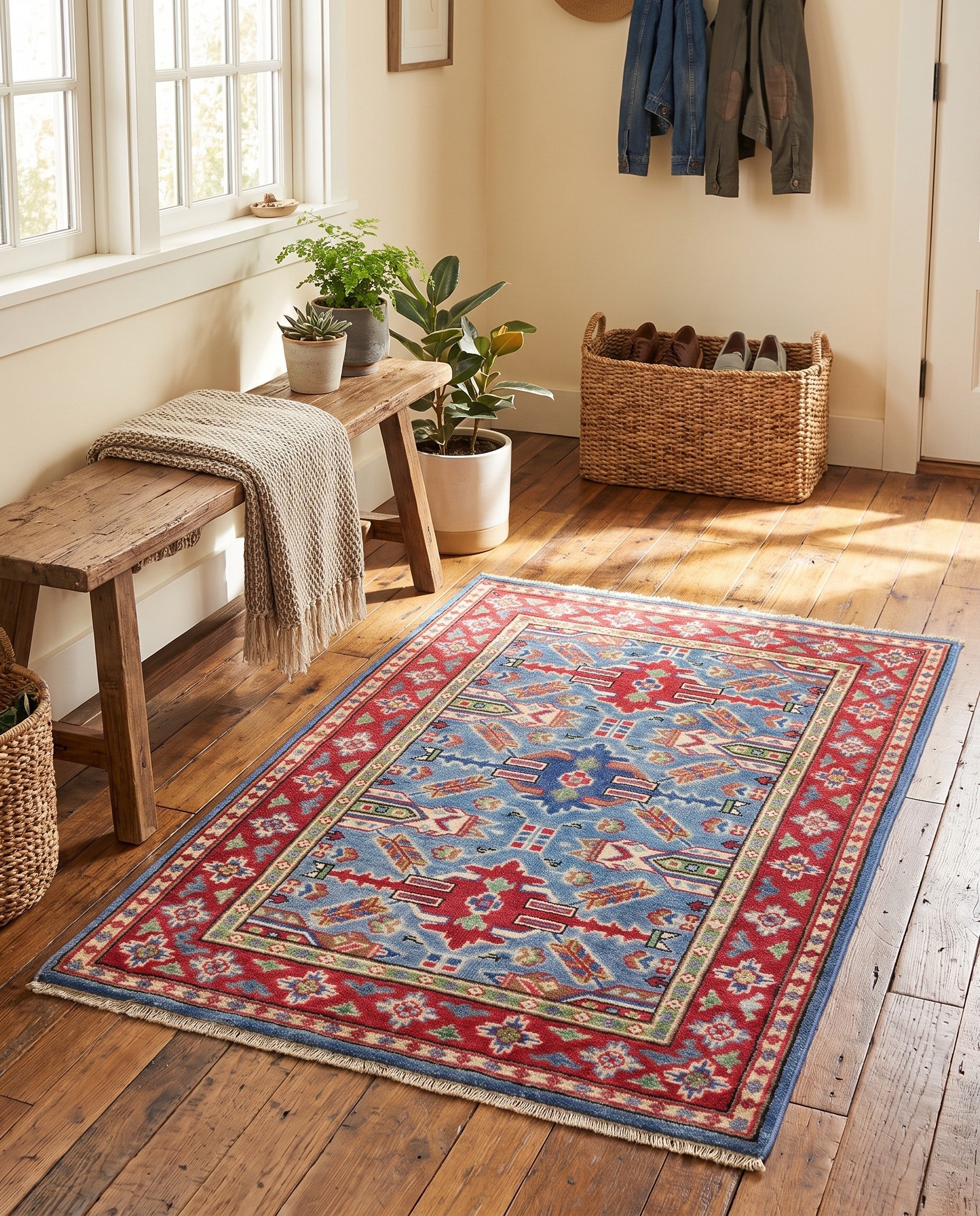 2' 8 x 4' Hand Knotted Kazak Rug