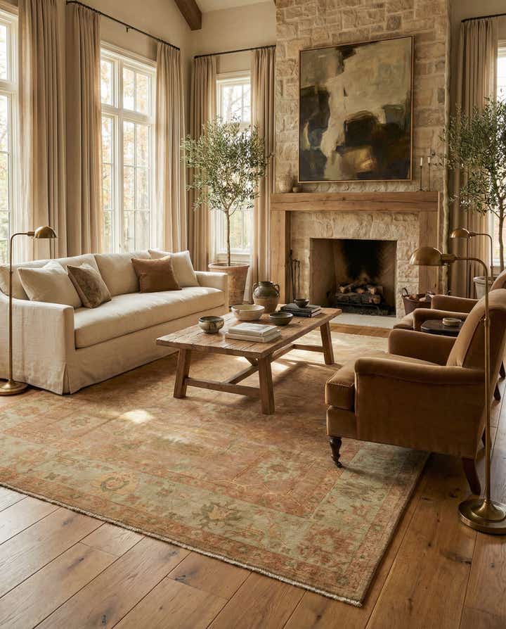 8' 4 x 10' Hand Knotted Oushak Wool Rug