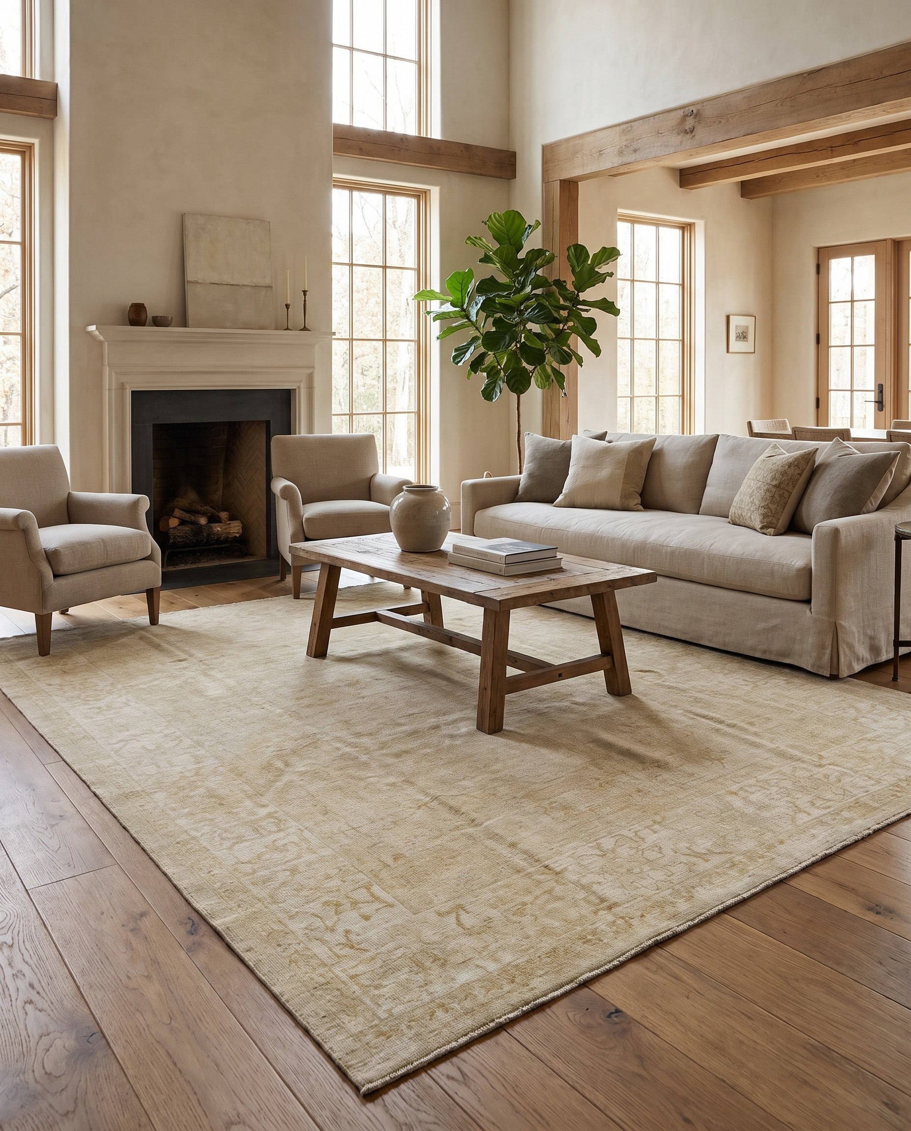 8' 11 x 11' 9 Hand Knotted Oushak Wool Rug