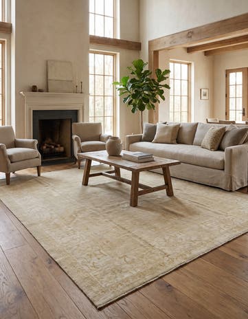 8' 11 x 11' 9 Hand Knotted Oushak Wool Rug