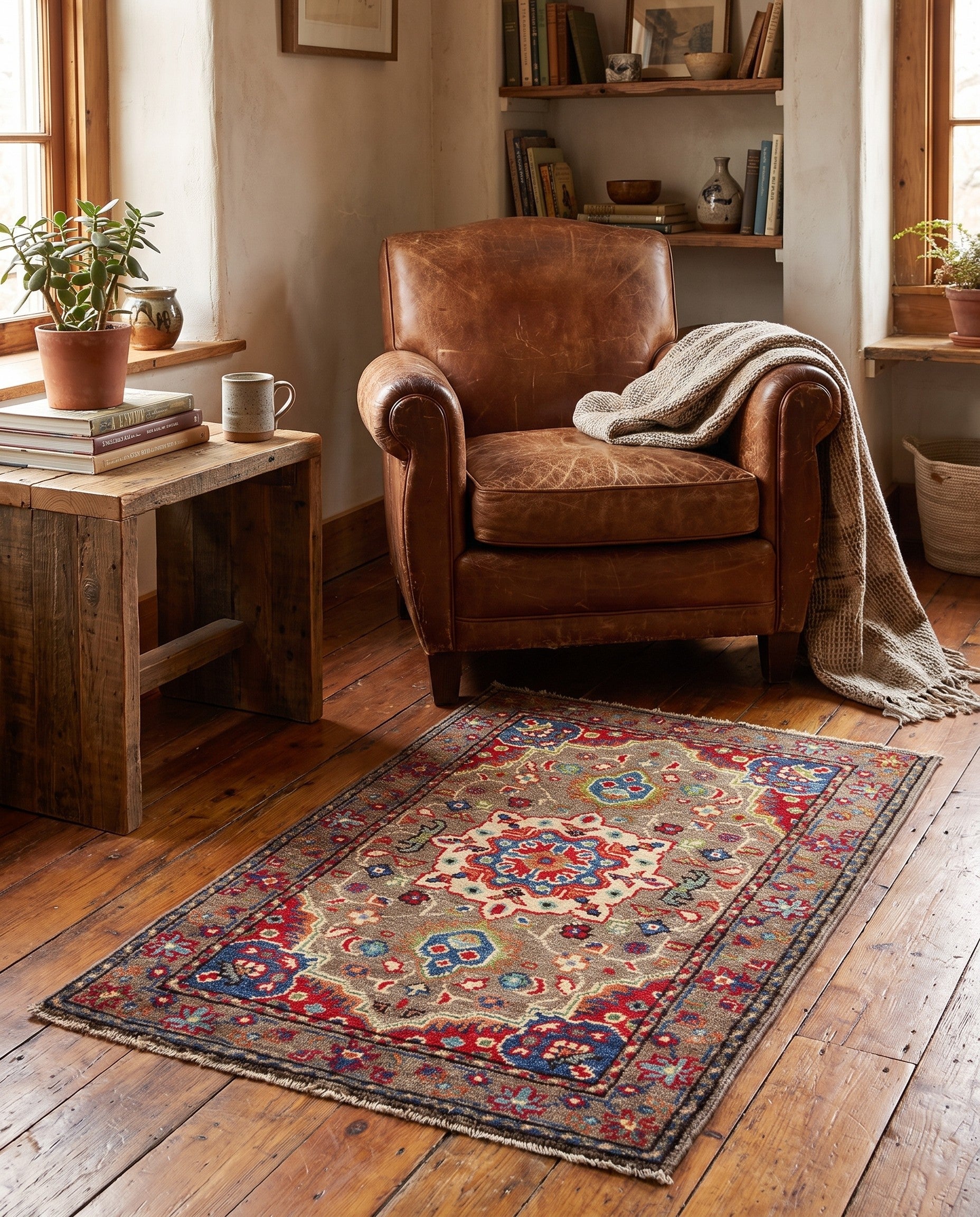 2' x 3' 1 Hand Knotted Kazak Rug