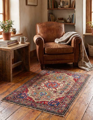 2' x 3' 1 Hand Knotted Kazak Rug