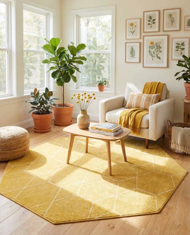  7' 10 x 7' 10 Lattice Frieze Octagon Rug