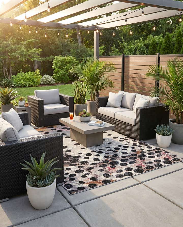 9' x 12' Easy-Clean Modern Indoor / Outdoor Rug