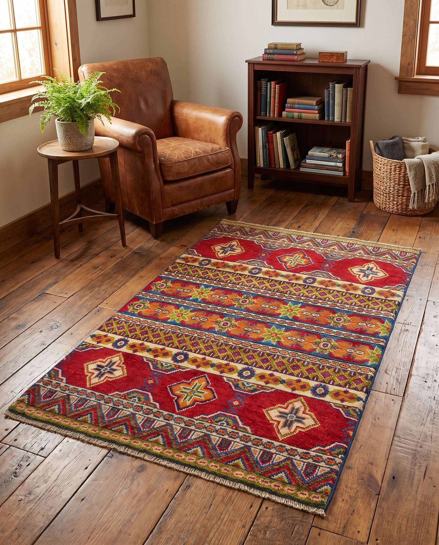 2' 7 x 4' Hand Knotted Kazak Rug
