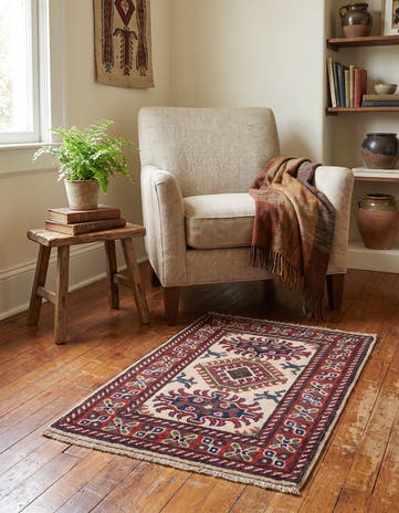 1' 11 x 2' 11 Hand Knotted Kazak Rug