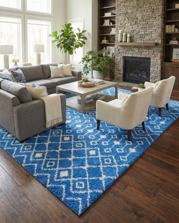  10' 8 x 14' Moroccan Trellis Shag Rug