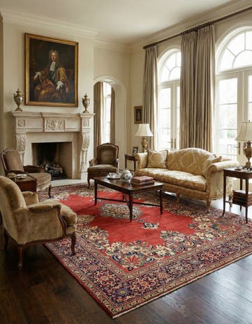 8' 9 x 12' 8 Hand Knotted Farahan Persian Wool Rug