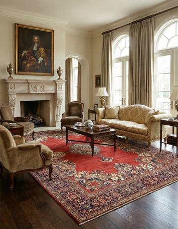 8' 9 x 12' 8 Hand Knotted Farahan Persian Wool Rug