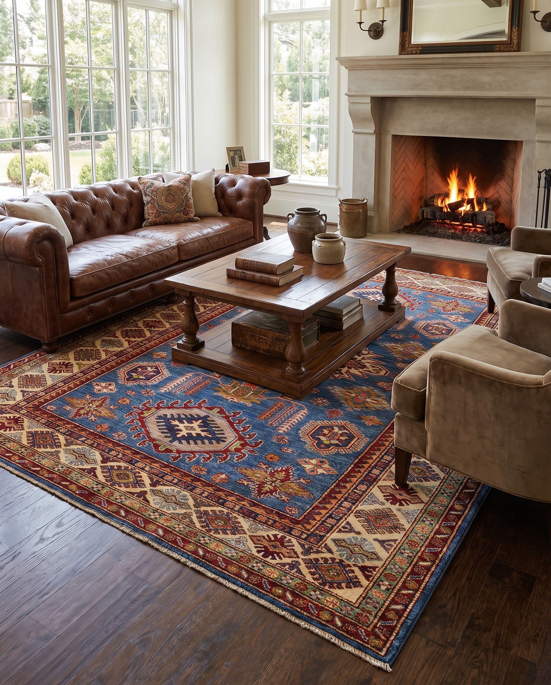 5' 9 x 7' 9 Hand Knotted Kazak Rug