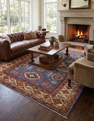 5' 9 x 7' 9 Hand Knotted Kazak Rug