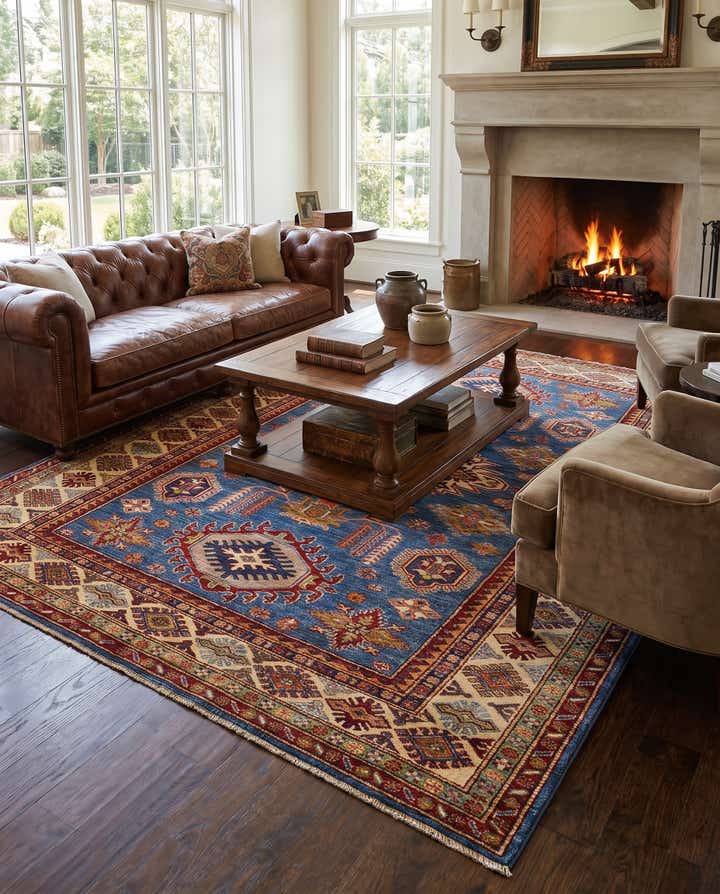 5' 9 x 7' 9 Hand Knotted Kazak Rug