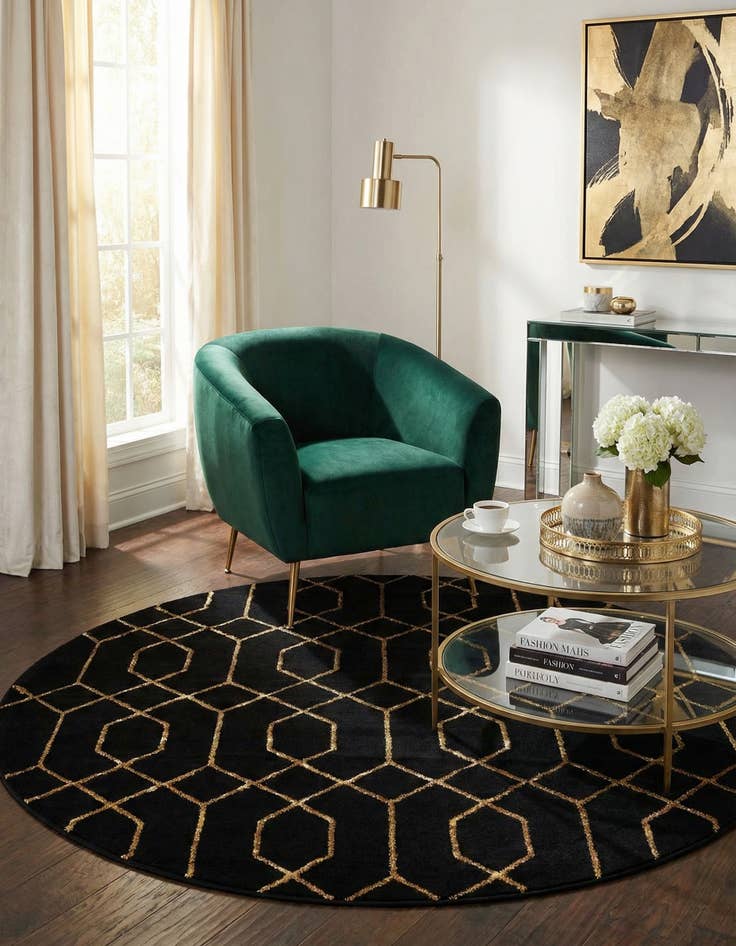 Detail image of 6' x 6' Marilyn Monroe™ Glam Trellis Round Rug