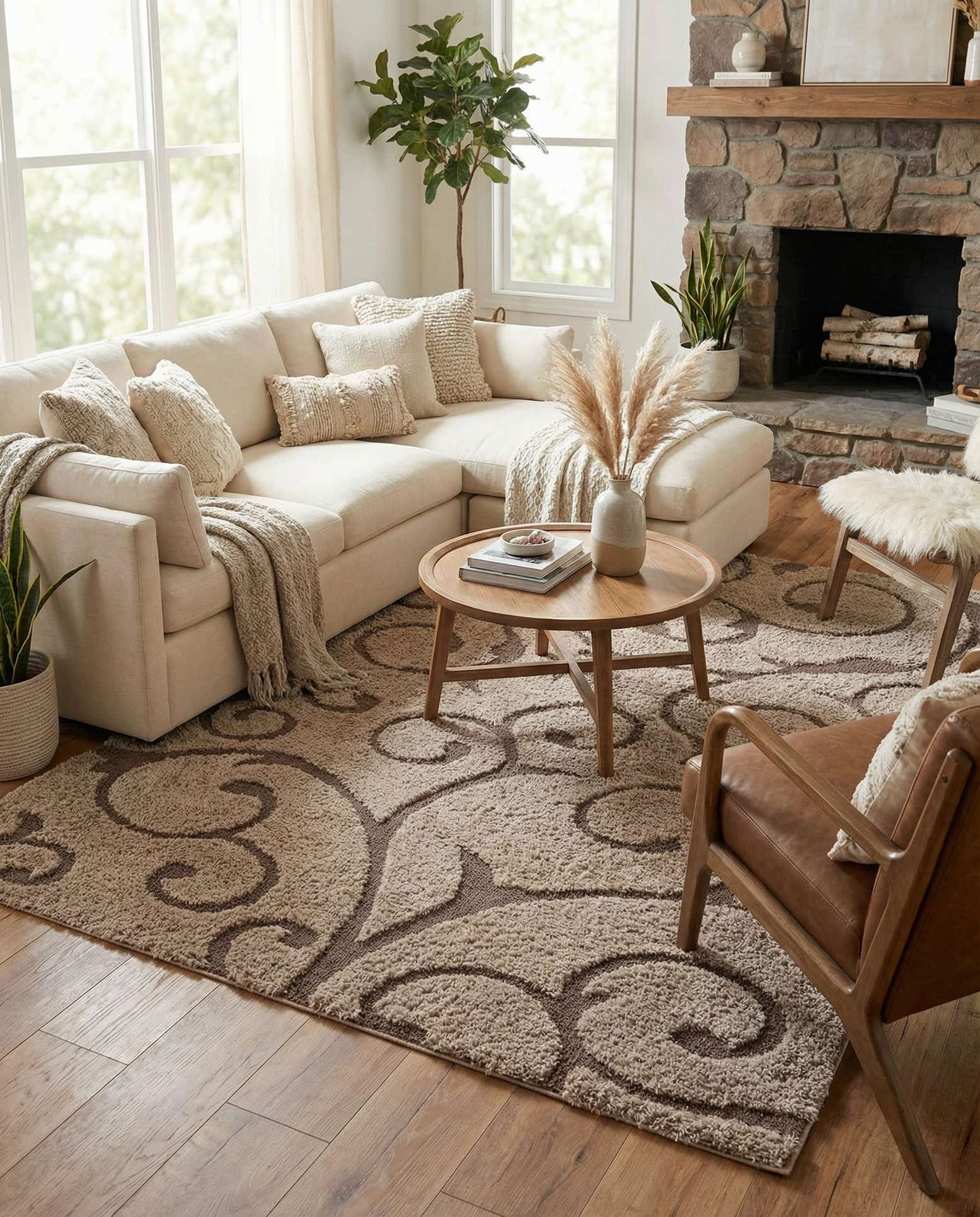 8' x 10' Botanical Shag Rug